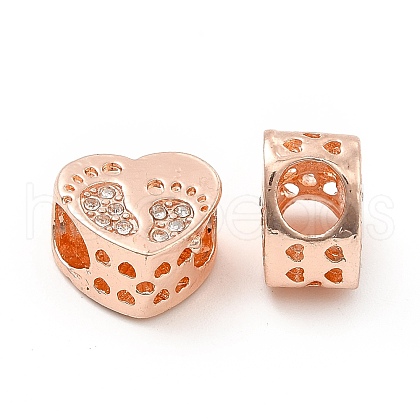 Rack Plating Alloy Rhinestone European Beads PALLOY-P289-53RG-1