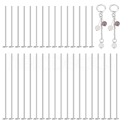   60Pcs 2 Styles 925 Sterling Silver Flat Head Pins STER-PH0001-88-1