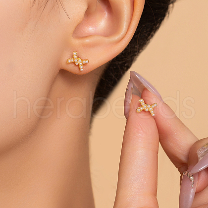 Elegant Brass Bowknot Stud Earrings QI2220-1