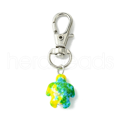 Sea Turtle Synthetic Turquoise Pendant Decorations HJEW-JM02143-02-1