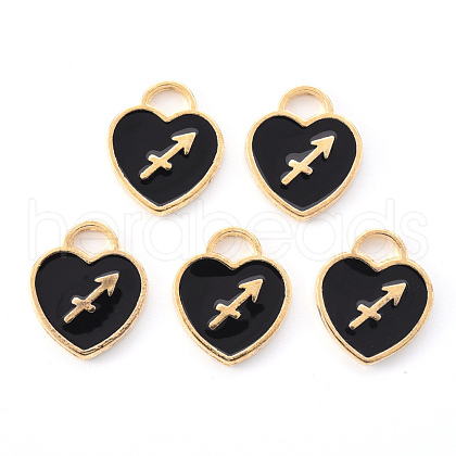 Light Gold Plated Alloy Enamel Pendants ENAM-R136-30-24-1