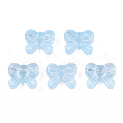 Transparent Spray Painted Glass Beads GLAA-N035-025-C03-1