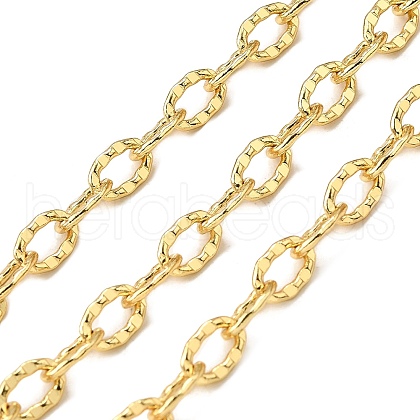 Brass Textured Oval Link Chains CHC-C014-05G-1