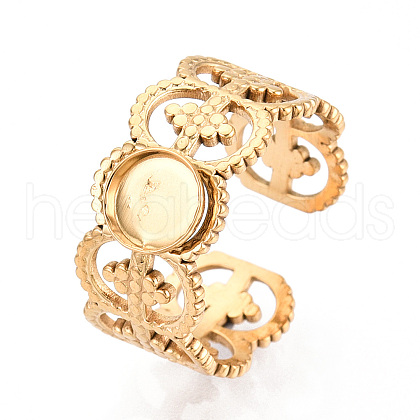 304 Stainless Steel Cuff Ring Components STAS-T066-24G-1