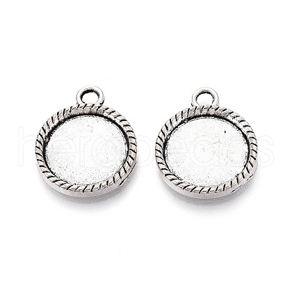 Tibetan Style Alloy Pendant Cabochon Settings PALLOY-N178-07AS-1