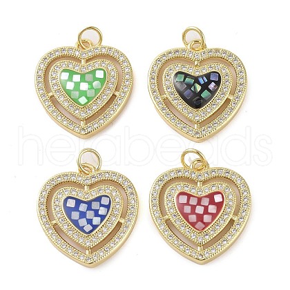 Brass Micro Pave Clear Cubic Zirconia Pendants KK-Q813-02G-1