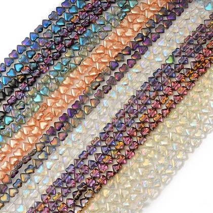 Electroplate Transparent Glass Beads Strands EGLA-L044-E-01-1