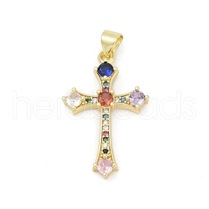 Brass Micro Pave Cubic Zirconia Pendants KK-D317-108G-1