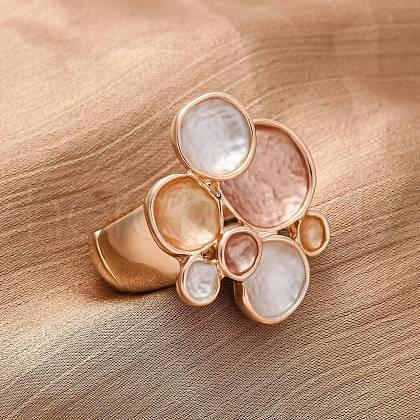 Zinc Alloy & Enamel Stretch Finger Rings for Women RJEW-M101-01A-G-1
