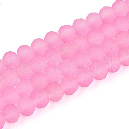 Baking Paint Frosted Glass Beads Strands FGLA-N003-6mm-05-1