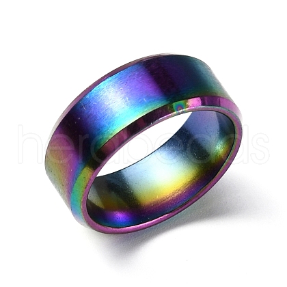 Stainless Steel Wide Band Finger Rings for Women Men RJEW-WH0009-13B-M-1