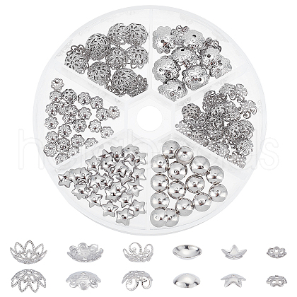 304 Stainless Steel Flower Bead Caps STAS-PH0018-43P-1