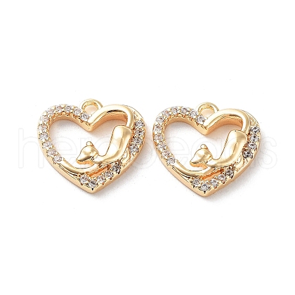 Rack Plating Brass Micro Pave Cubic Zirconia Pendants KK-K333-92G-1