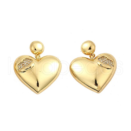 Rack Plating Brass Micro Pave Clear Cubic Zirconia Dangle Earrrings EJEW-L097-27G-1