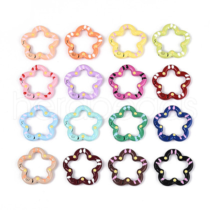 Spray Painted Alloy Spring Gate Rings PALLOY-T090-74-1