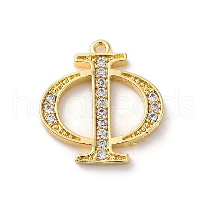 Rack Plating Brass Micro Pave Cubic Zirconia Pendant KK-H449-76G-09-1