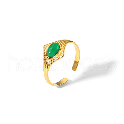 Green Aventurine Cuff Rings for Women PX1899-2-1