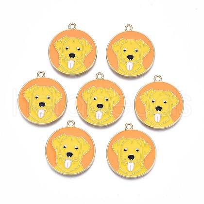 Rack Plating Alloy Enamel Pendants ENAM-N055-084-1