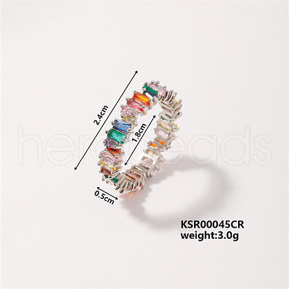 Fashionable Brass Rectangle Finger Rings for Unisex KE6050-2-1