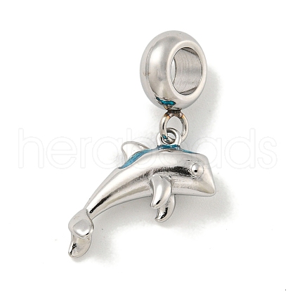 Non-Tarnish 304 Stainless Steel European Dangle Charms STAS-U005-31P-1