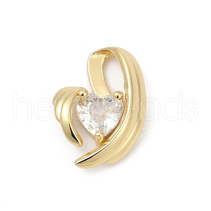 Brass Pave Cubic Zirconia Pendants KK-U062-32G-1