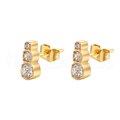 Stainless Steel with Rhinestone Stud Earrings for Women CP9896-1-1