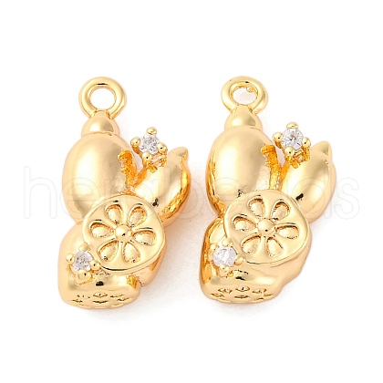 Brass Rhinestone Pendants KK-E793-18G-1