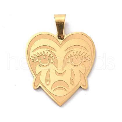 304 Stainless Steel Pendants STAS-C062-08G-1