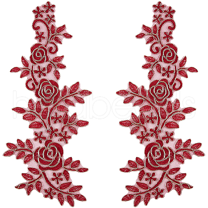 Flower Polyester Embroidery Lace Appliques DIY-WH20011-03E-1