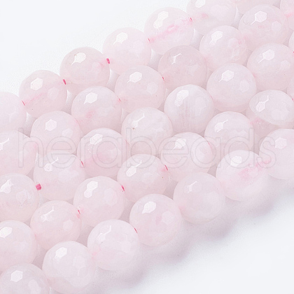 Natural Rose Quartz Beads Strands G-G542-8mm-31-1