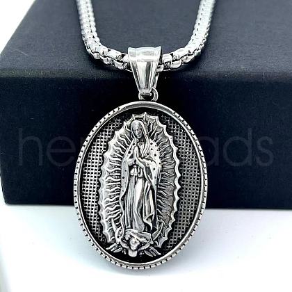 Retro Rock Punk Men's Greek Mythology Stainless Steel Pendant Necklaces JI4660-1