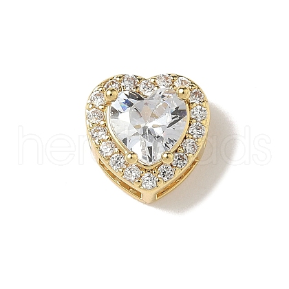 Brass Micro Pave Cubic Zirconia Beads KK-I276-46G-09-1