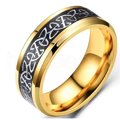 Stainless Steel Triquetra/Trinity Knot Finger Rings for Men Women PW-WG54165-09-1