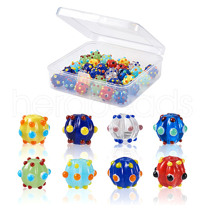 Craftdady 40Pcs 8 Colors Handmade Lampwork Beads LAMP-CD0001-16-1