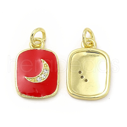 Brass Micro Pave Cubic Zirconia Pendants KK-E068-VB440-2-1