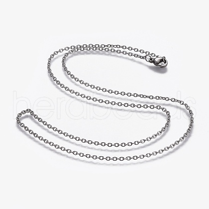 Non-Tarnish 304 Stainless Steel Cable Chain Necklaces NJEW-F248-24A-P-1