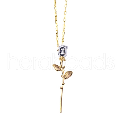Stainless Steel Rose Pendant Necklaces PW-WGA520B-02-1