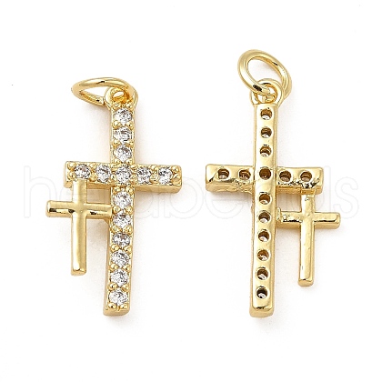 Brass Micro Pave Cubic Zirconia Pendants KK-E068-VB262-1
