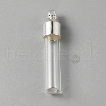Clear Glass Tube Wish Bottle Pendants FIND-WH0002-46B-1