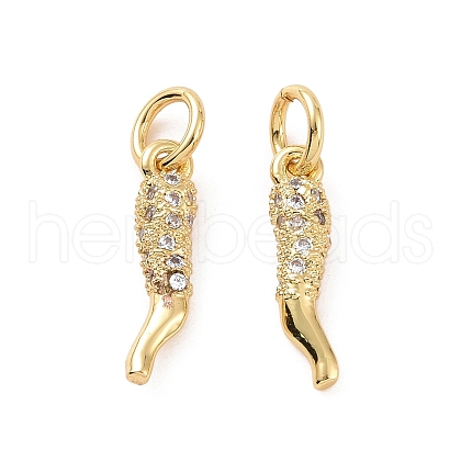Rack Plating Brass Micro Clear Pave Cubic Zirconia Charms KK-C008-13G-1