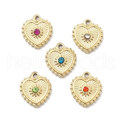 304 Stainless Steel Rhinestone Pendants STAS-L283-33G-1