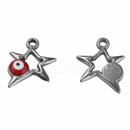 304 Stainless Steel Enamel Pendants STAS-N087-51-01P-1