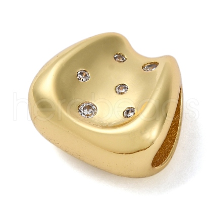 Nuggets Brass Micro Pave Clear Cubic Zirconia Beads KK-P308-50G-1