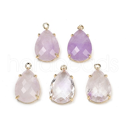 Natural Amethyst Faceted Pendants G-K347-05G-07-1