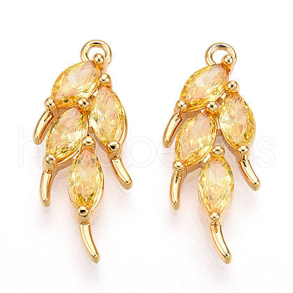 Brass Micro Pave Cubic Zirconia Pendants KK-N261-96G-1