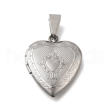 316 Stainless Steel Locket Pendants STAS-C123-02C-P-1