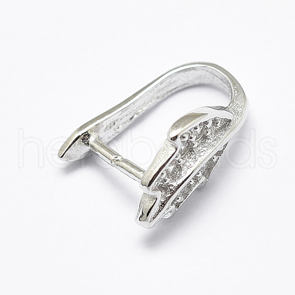 Anti-Tarnish Rhodium Plated 925 Sterling Silver Micro Pave Cubic Zirconia Pendant Bails STER-E053-04P-1