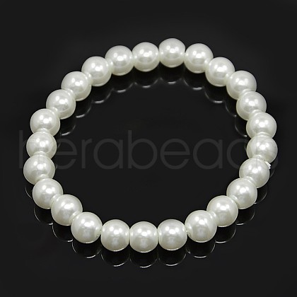 Stretchy Glass Pearl Bracelets BJEW-D068-6mm-12-1