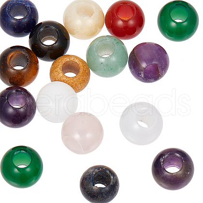 Olycraft 16pcs Gemstone European Beads G-OC0005-58-1