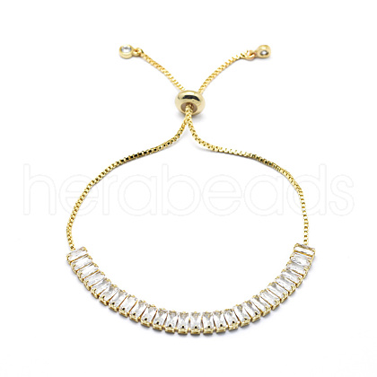 Brass Cubic Zirconia Bolo Tennis Bracelets BJEW-I272-02D-1